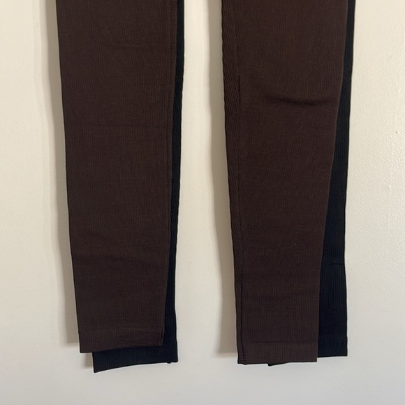 Sho Sho Lounge Black & Brown Seamless High Waisted Casual Leggings 2 Pack Set - Picture 4 of 11